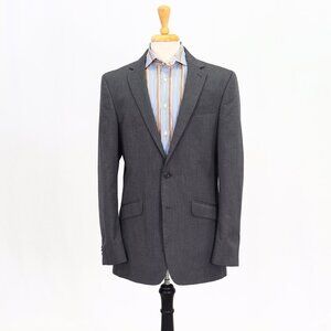 Kenneth Cole 42L Gray Solid 2-Button Sport Coat Blazer Jacket P072
